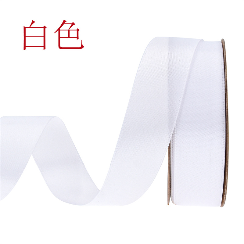 Transfronterizo 2.5 cinta de poliéster de cifrado doble cara cinta de seda mate vestido de boda decoración regalo de flores embalaje cinta forjada 25m