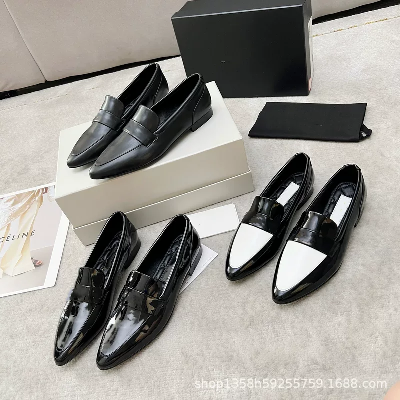 Модная обувь с заострённым носком, обувь для кожаной обуви, стиль Chanel, натуральная кожа