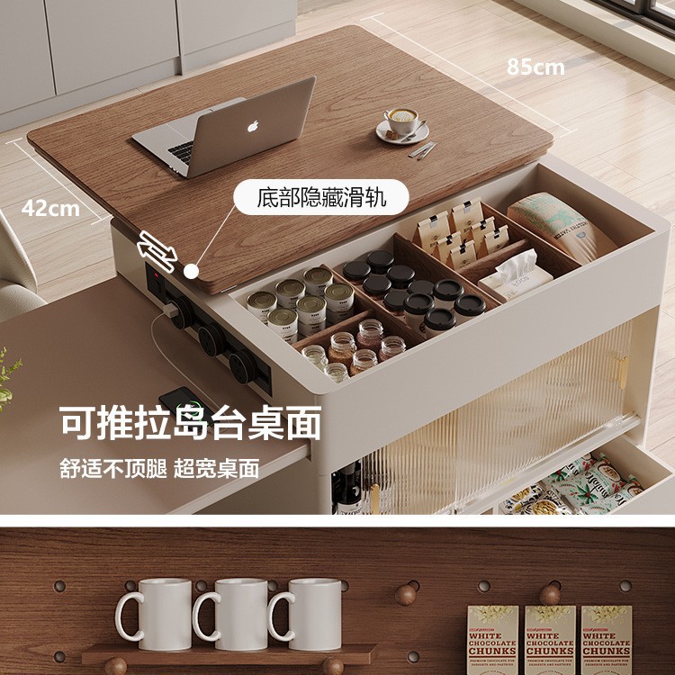 Mesa de comedor de la isla mesa de comedor de una pieza mesa de roca doméstica caída mesa de guía central simple moderna estilo crema mesa de comedor retráctil más mesa de bar