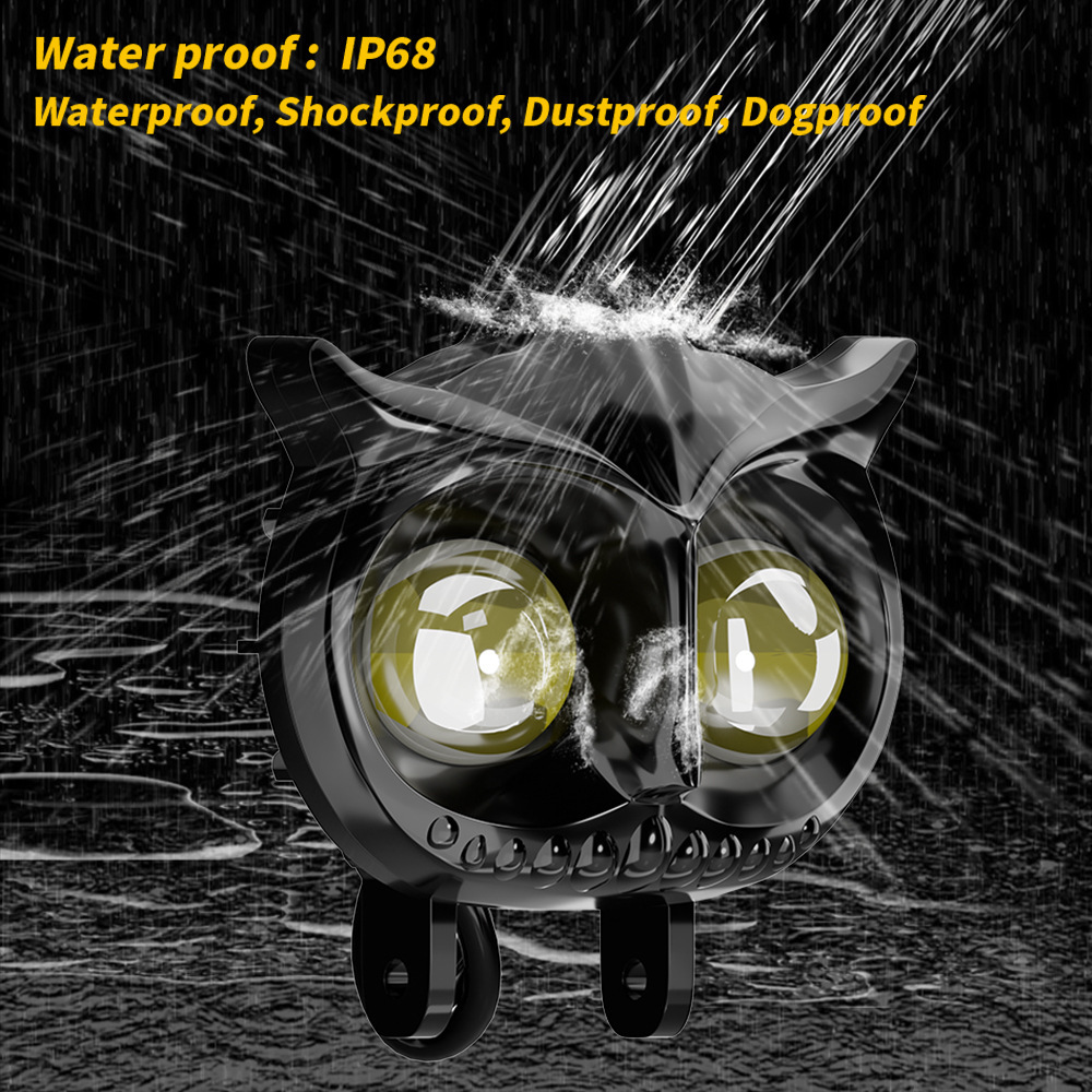 New wide-voltage motorcycle headlight, dual-color high and low beam LED spotlight for motorbikes and electric vehicles