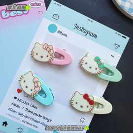 韩系简约Kitty发夹甜美可爱少女碎发刘海边夹鸭嘴夹卡通百搭发饰