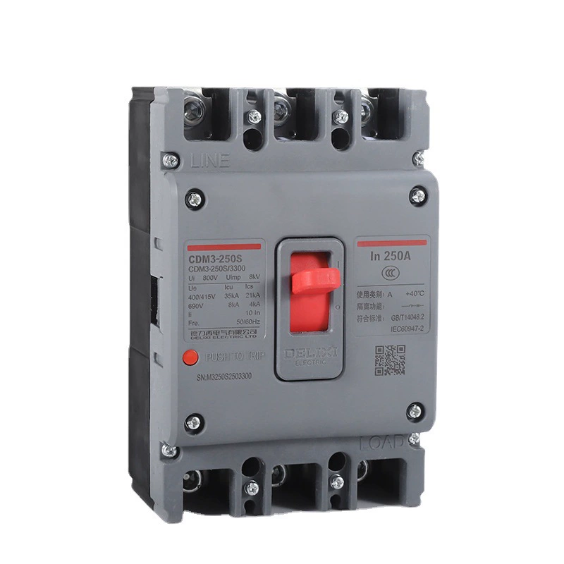 Пластиковый корпус Delixi CDM3S Breakfest 100A160A250A400, воздушный выключатель 3P4P, трёхфазный, четырёхпроводной, 380 В