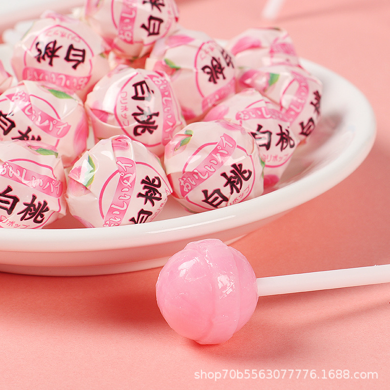 흰 복숭아 막대 사탕 500g (약 62)