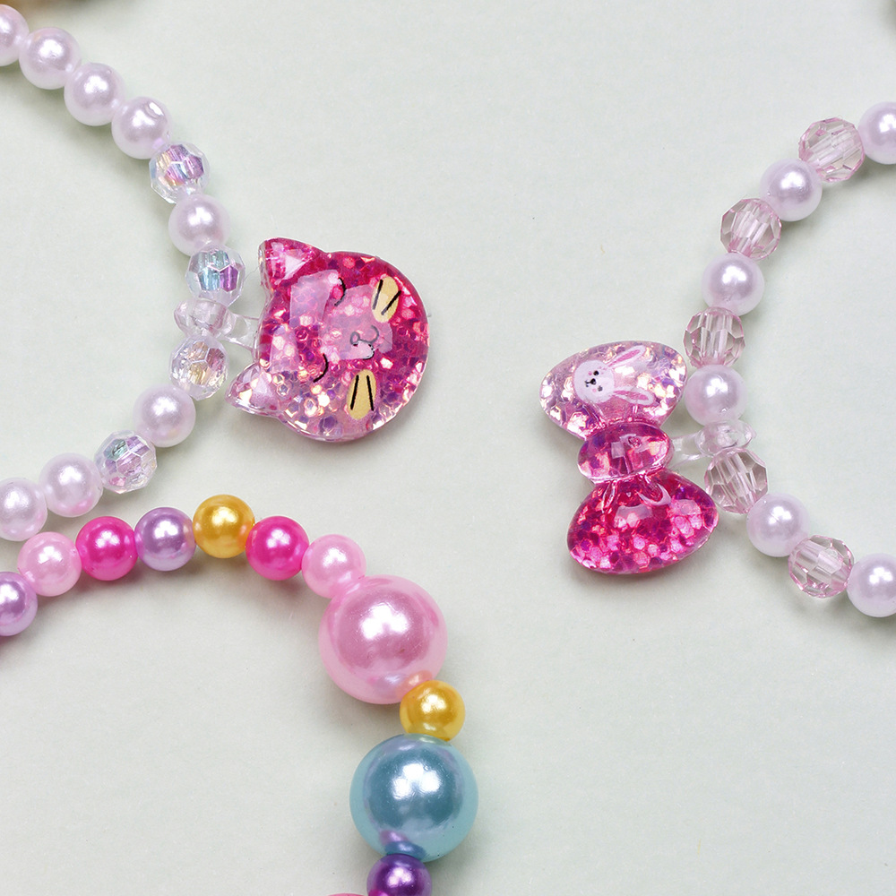 Fashion Letter Butterfly Plastic Beaded Kidu0027S Bracelets 6 Pieces