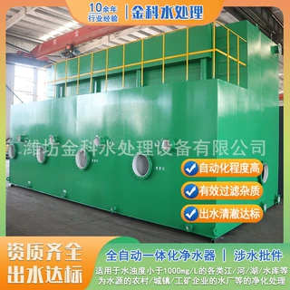 70方地表水净化设备全自动一体化净水器农村生活饮用水净化设备