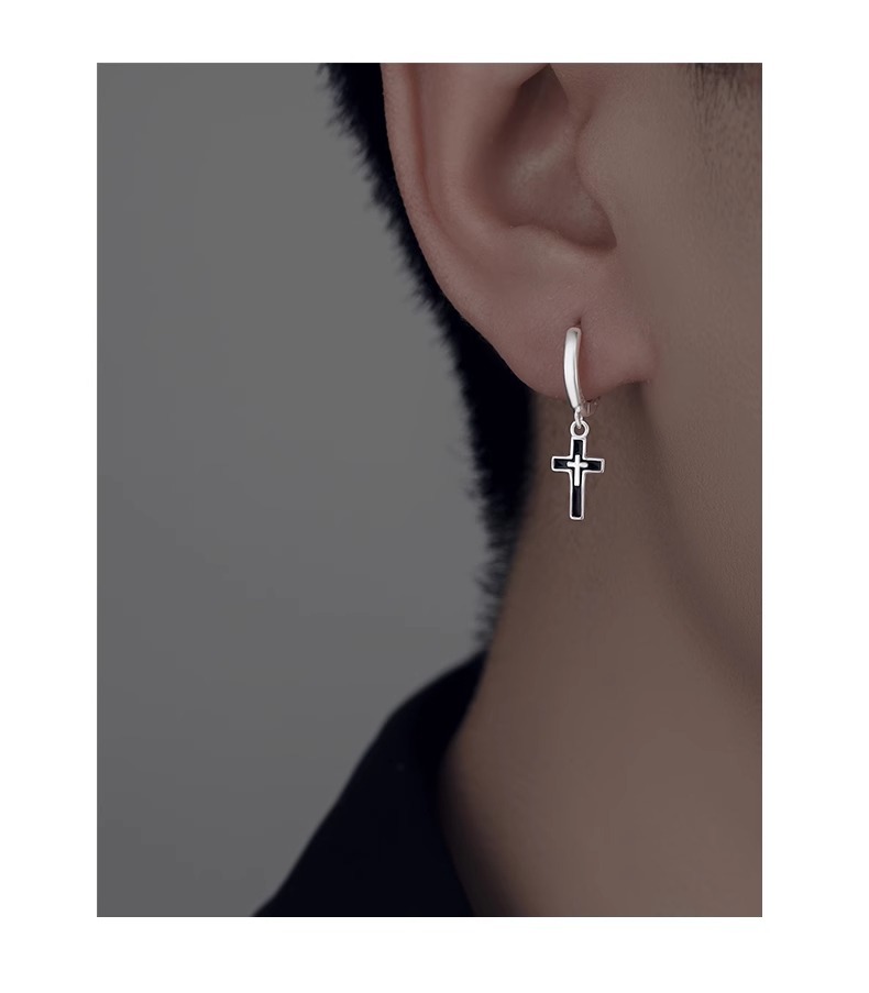 1 Pair Simple Style Cross Plating Copper Drop Earrings display picture 3