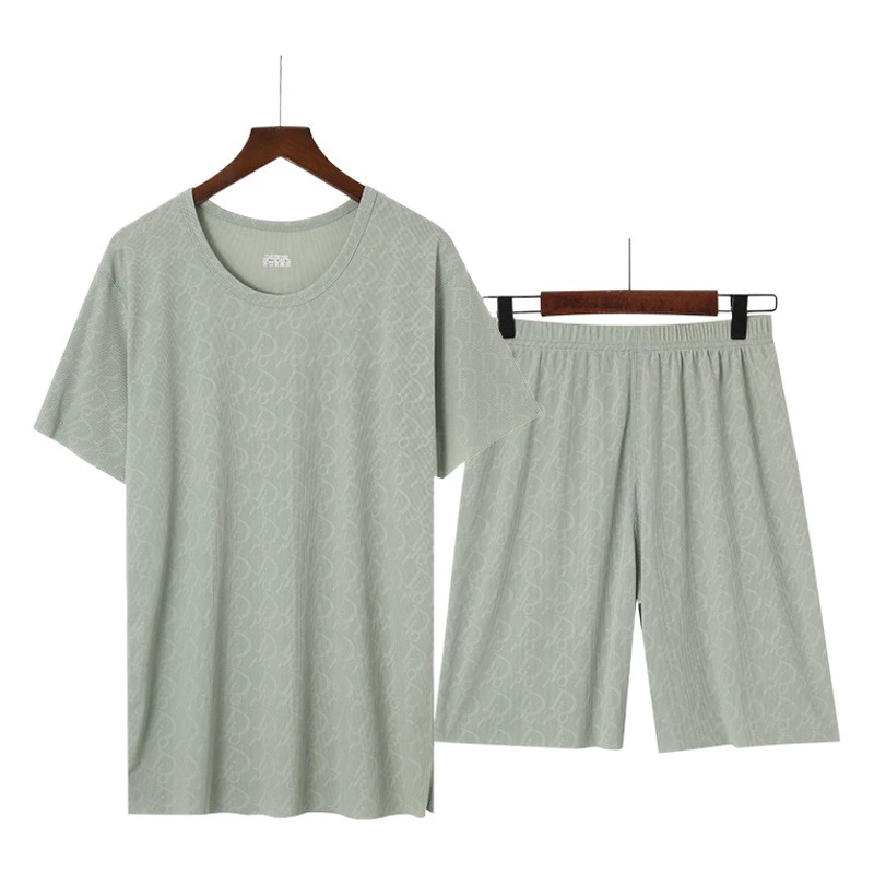 Весенние и летние ледяные шелковые пижамы для мужчин и женщин домашние костюмы шорты с короткими рукавами пара укороченных брюк оптом