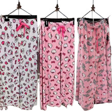 跨境专供夏季薄款凯蒂猫居家空调遛弯抽绳睡裤可爱Hello Kitty