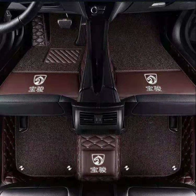 complete set of floor mats | Modelə uyğun ayaqaltı - baojun-310-double-layer-coffee-with-car-logo-coffee