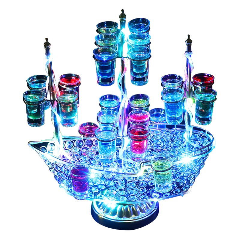 Fabricantes al por mayor barra KTV soporte de copa de bala luminosa soporte de copa de cóctel giratorio soporte de cóctel luminoso LED nocturno