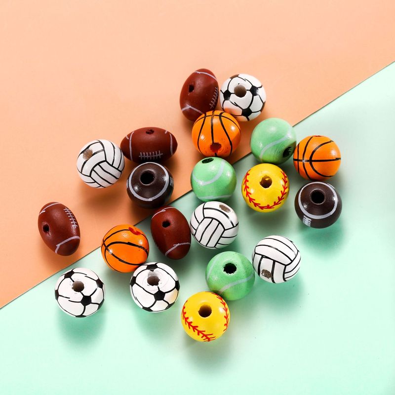 木のボールのバスケットボールの小さい木の玉のカラーの実木のボールのサッカーの玉の散珠の卸売りのアクセサリーの部品|undefined