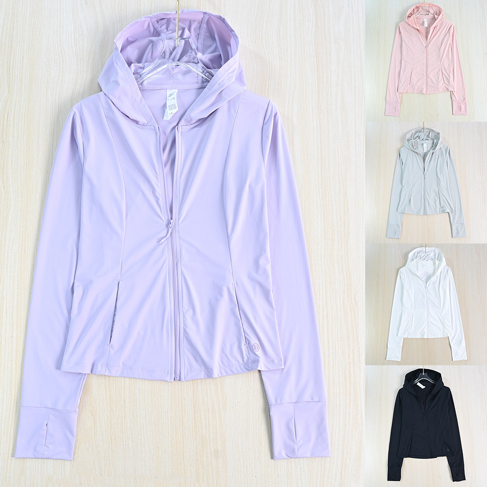 Siqi Women's Clothing 266/15 Outdoor Sports Cycling Cool Stretchy Hooded Slim Fit Finger Sleeve Long Sleeve Sun Protection Jacket