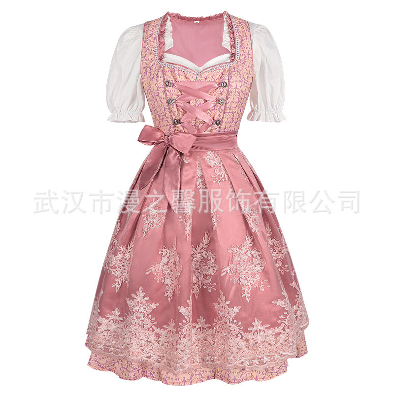 2025年ドイツミュンヘンビール祭 バイエルン風コスチューム レース付きメイド服 ステージ衣装|undefined