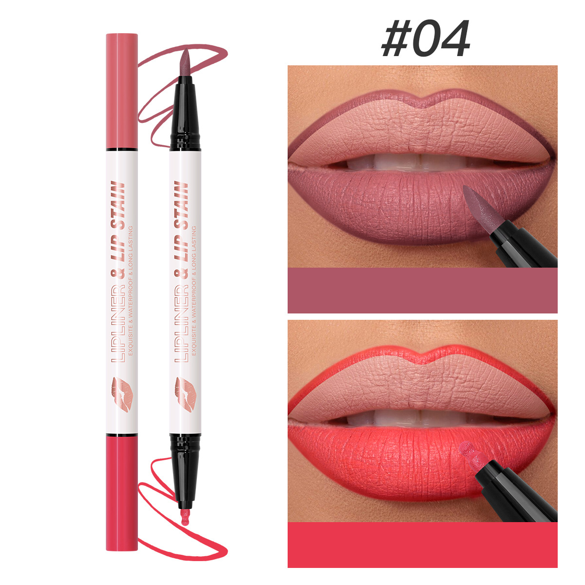 USHAS Delineador de labios de maquillaje de punto transfronterizo europeo y americano, lápiz de labios teñido, efecto de maquillaje mate impermeable y sin decoloración SAP018