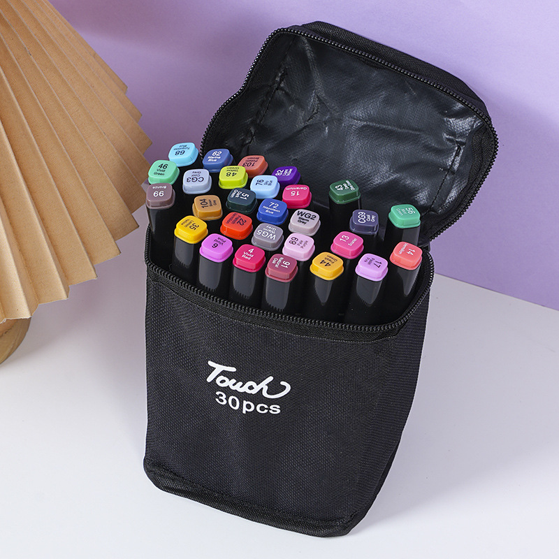 Juego de marcadores aceitosos de alcohol de doble cabeza al por mayor de fábrica, bolígrafos de acuarela para niños de color, marcadores de pincel de pintura, stock