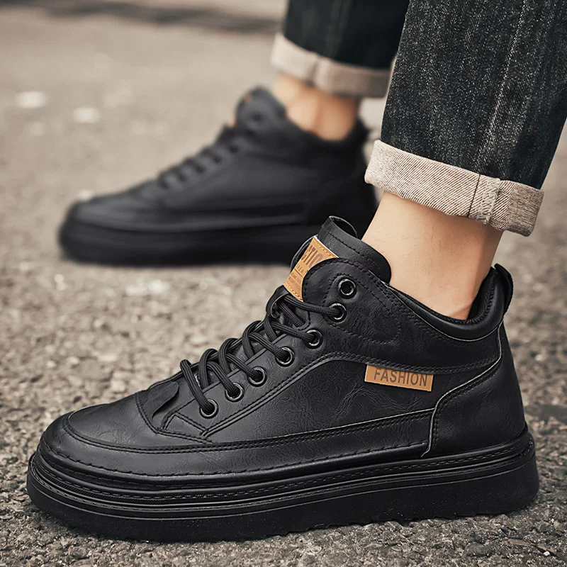 Martens, men's breathable high trend universal footwear, non-slip shoes for leisure for leather shoes, autumn, trend of season