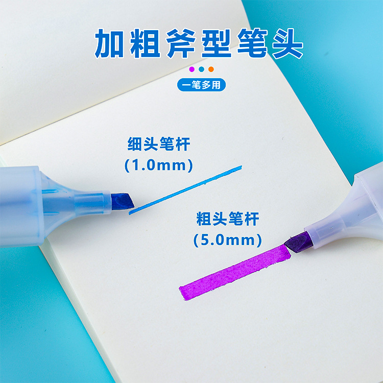 6 paquetes de resaltadores, marcadores de estudiantes, marcadores de color clave, bolígrafos de cuenta manual de gran capacidad, pinceles de pintura de graffiti