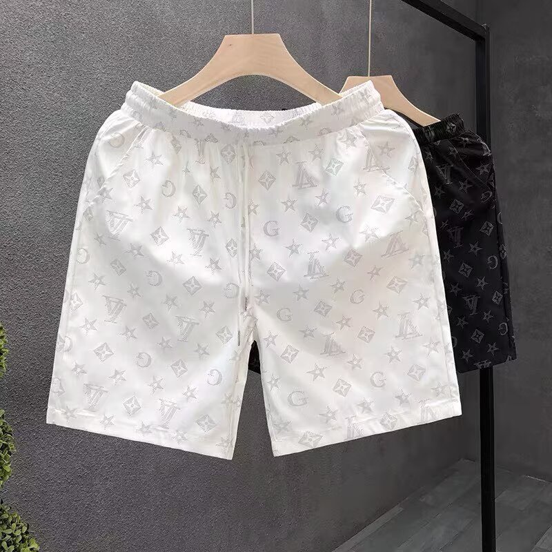 Summer New Men's Ice Silk Quick Drying Casual Sports Shorts Loose Breathable Five Point Pants With Letter Print_voghion.com