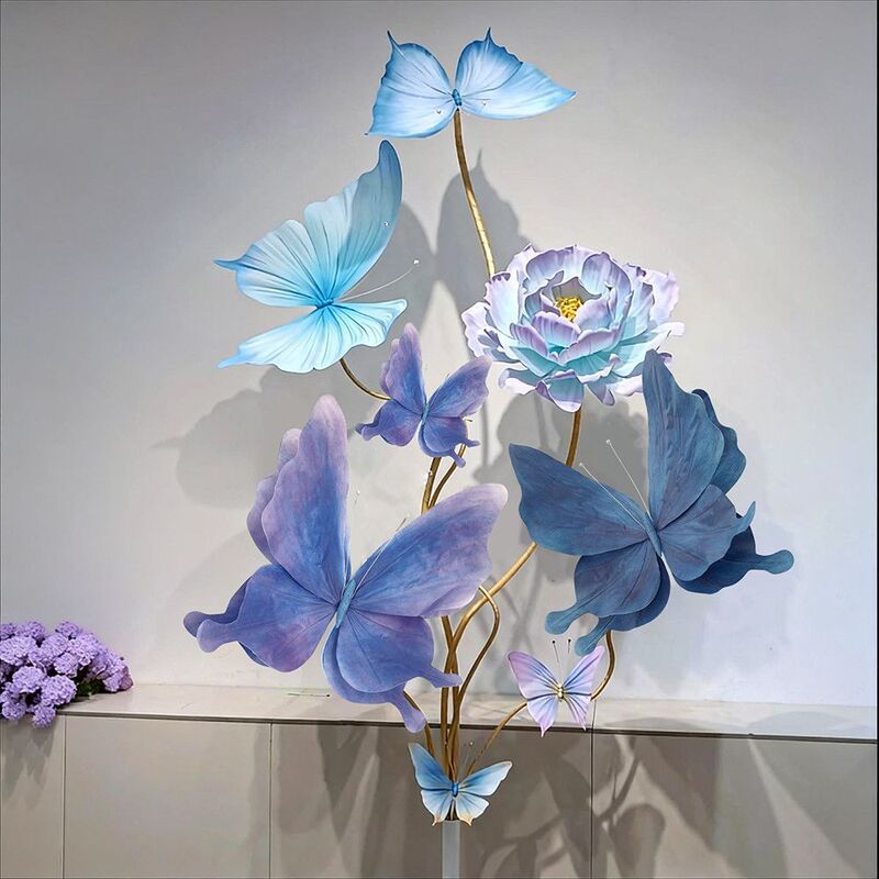Blue Butterfly Paper Art Artificial Butterfly Wedding Window Display Props Decoration Photography Wedding Ornaments Simple