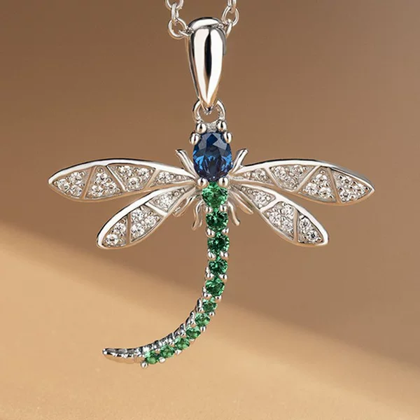 Cross-Border Creative European and American Retro Fashion Exquisite Cute Versatile Long Dragonfly Pendant Necklace Cross-Border Hot-Selling Jewelry