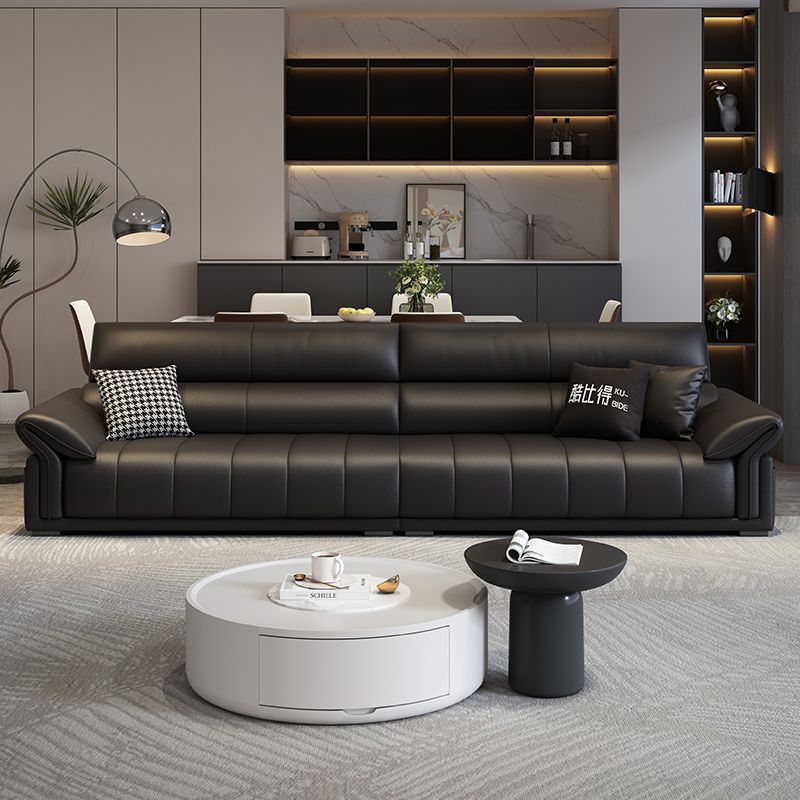 Sofá de cuero italiano minimalista lujoso ligero de alto nivel de sensación de sala de estar simple y moderno hogar ligero de lujo pequeño estilo de cuero recto