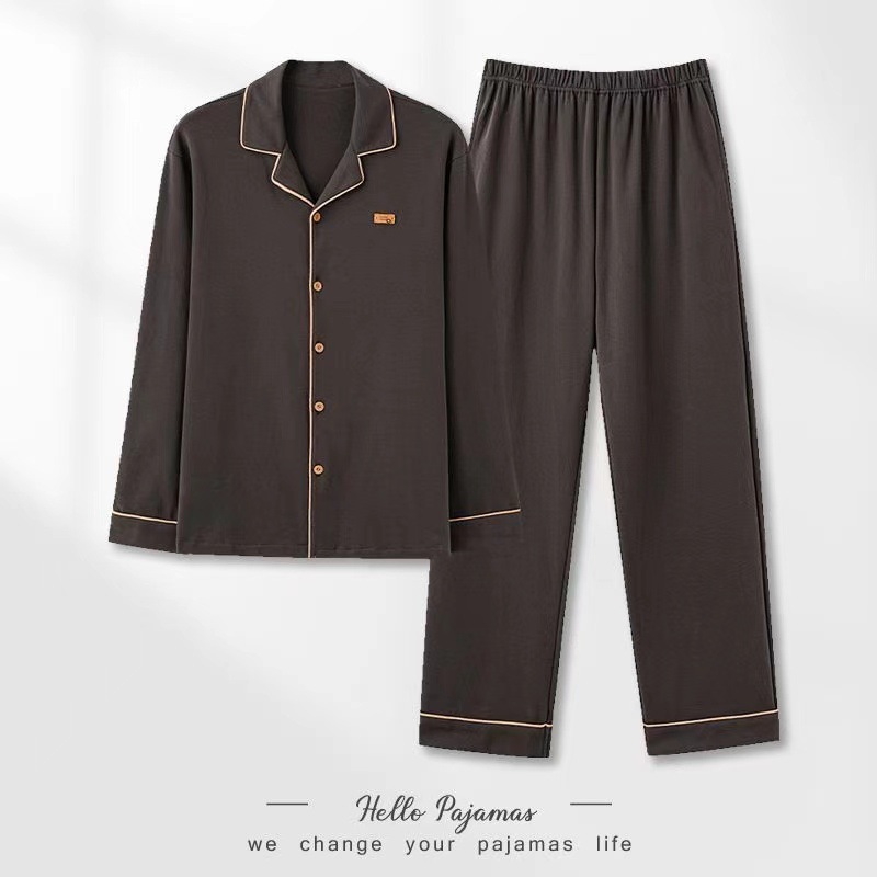 Pijama de hombre primavera y otoño 2023 nuevos pantalones de mangas largas juveniles grandes set de ropa de casa para hombres