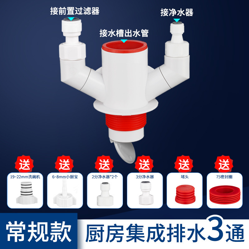 핫모델 - 3방향 - 냄새방지 배수구(직접 설치 가능)