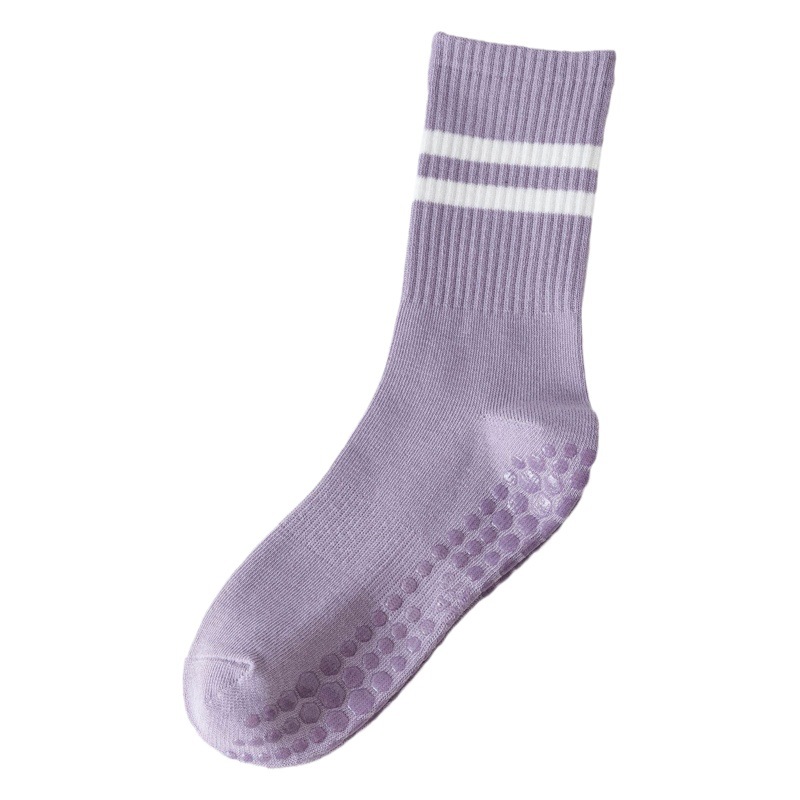 New professional non-slip yoga socks Pilates socks calf socks Women's Mid-length sports socks solid color floor socks