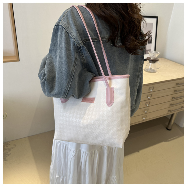 New simple and casual tote bag wholesale, cross-border shopping, commuting, armpit bag, large capacity, trendy and fashionable shoulder bag undefined