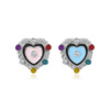 Retro earrings with bow, accessory, Korean style, diamond encrusted, flowered, wholesale