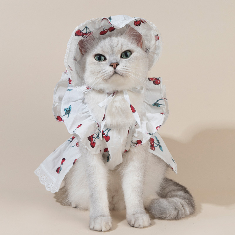 Süß Baumwolle Kirsche Kleidung Für Haustiere display picture 1