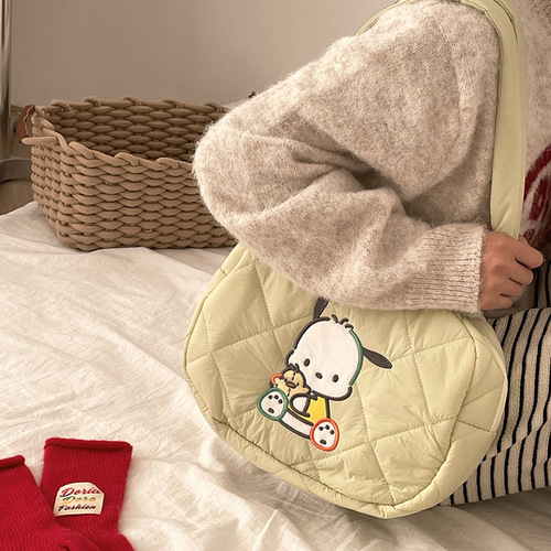 Sanrio Factory Wholesale Kitty Cat Cute Cartoon Fleece Single Shoulder Bag for Girls Students Yu Gu Dog New Arrival