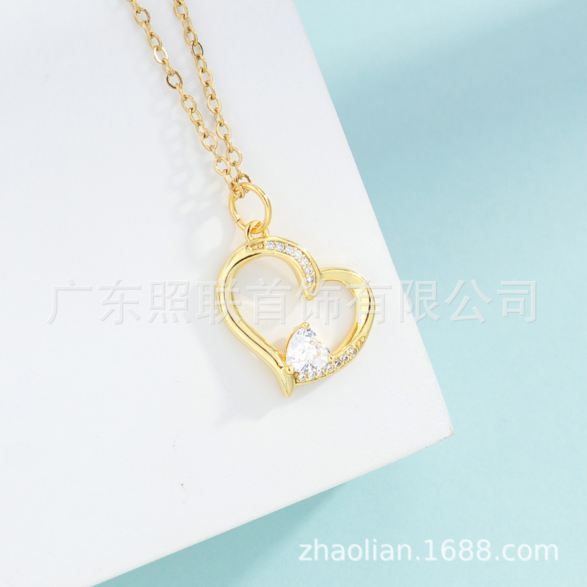 出口欧美小众百搭项链女气质夏季锁骨链跨境心形银饰工厂批发