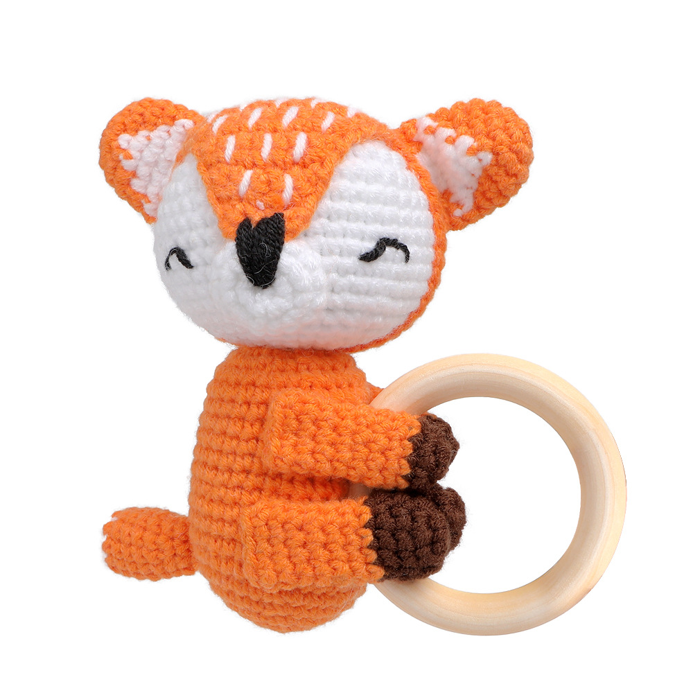 Juguetes para mascotas tejidos a mano transfronterizos agitando aguja sonora para apaciguar perros pueden morder muñecas de punto de gato