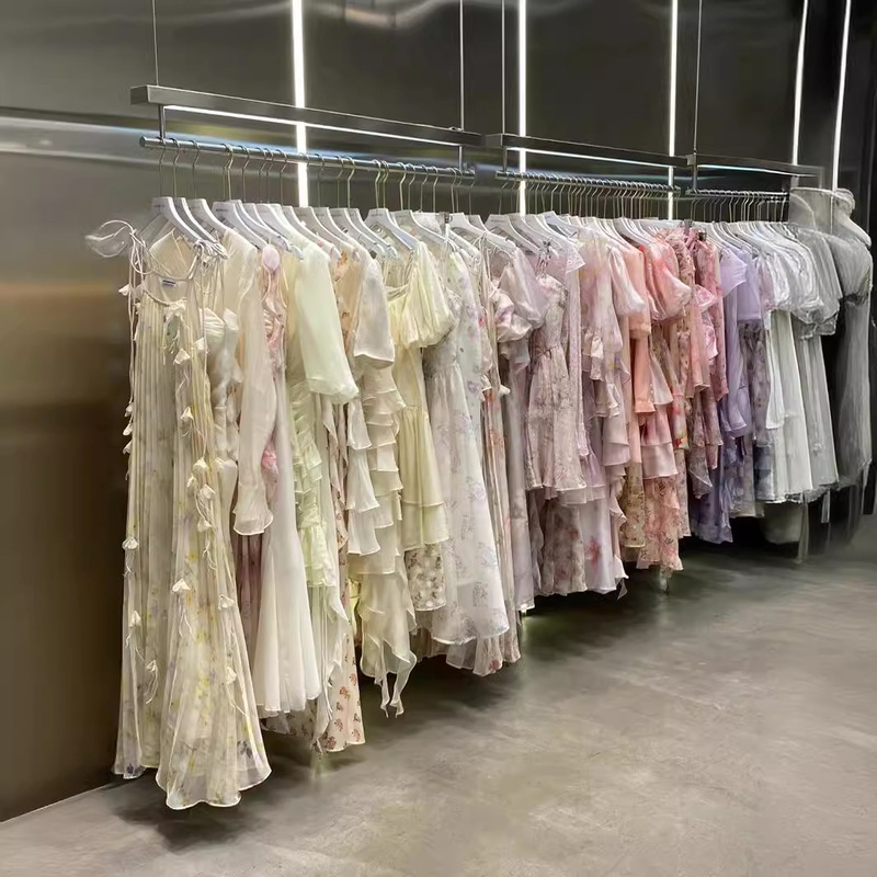 2025 新しい夏のスタイルの優しい花柄フレンチドレス女性のハイエンド広州 13 ラインチュチュスカート女性の服|undefined