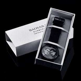 High-end paper pull-out white watch box watch packaging drawing text logo