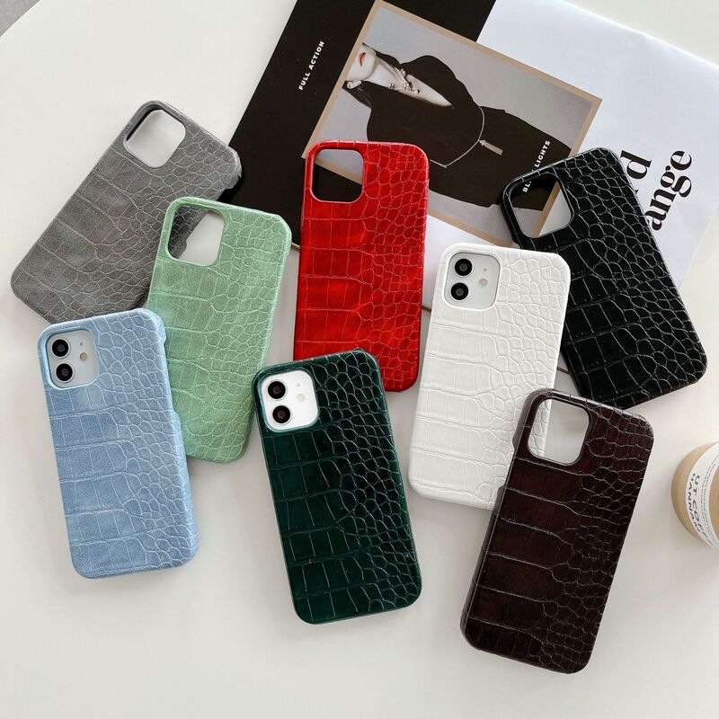 Ins Retro Crocodile Pattern Phone Case Suitable for Apple 17Pro Max/15/14/Xr/Xs/7Plus Protective Cover