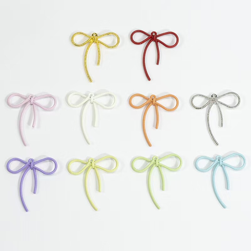 Alloy Spray-Painted Princess Ribbon Bow Pendant DIY Phone Case Accessory Phone Chain Pendant Versatile Decoration