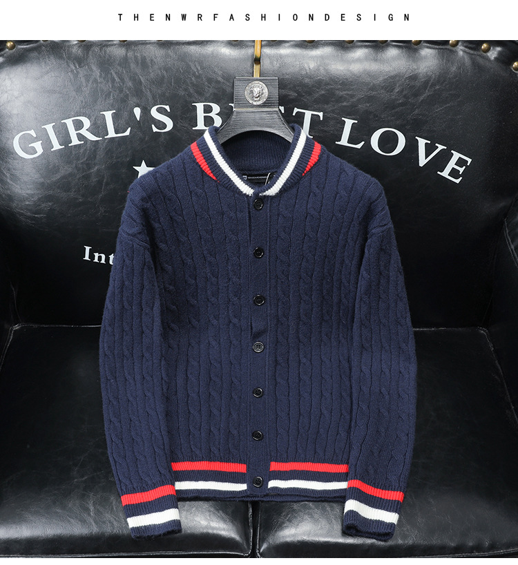 Herren Strickjacke Slim Fit Trendiges Casual Strick Cardigan_voghion.com