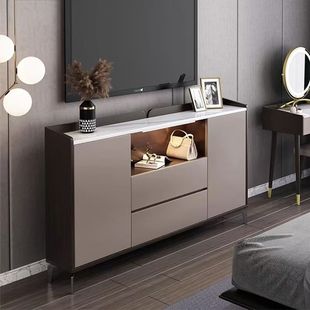 Bedroom Tv Cabinet Small Narrow Modern Simple Master Bedroom Light Luxury Small Apartment Room Storage Storage Cabinet Ultra-Thin High Style