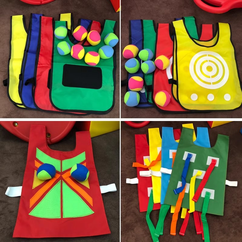 Jardín de infantes camiseta pegajosa chaleco deportivo para evitar camiseta pegajosa equipo de entrenamiento sensorial de los niños equipo de ejercicio cooperativo