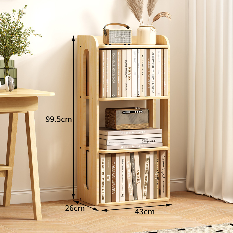 Estantería de madera maciza estantería de piso sala de estar gabinete estrecho libre combinación gabinete de almacenamiento para niños estudiante lectura estantería en casa