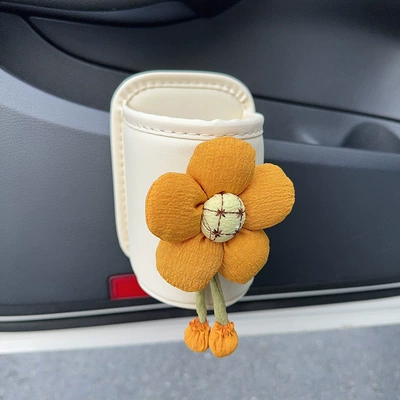 Car Water Cup Holder, Car cup holder/beverage holder - sunflower-off-white-storage-bucket-ready-for-shipment