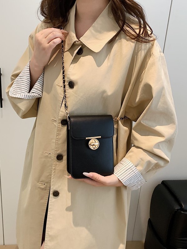 Coreana alta sensación vertical bolso de teléfono móvil nicho de diseño retrógrado bolso cuadrado de color sólido bolso de viaje de moda