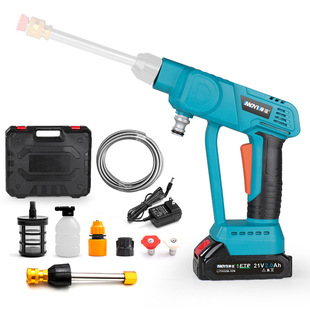Lithium Battery Water Gun Car Washing Gun Portable Home Car Washing Artifact Wireless Watering Water Sprinkling Water Cleaning High Pressure Water Gun Home
