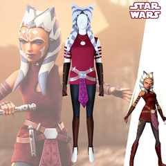 スターウォーズジェダイナイトレッドアソーカcosスーツハロウィンコスプレスターウォーズ女性の衣装フルセット在庫あり