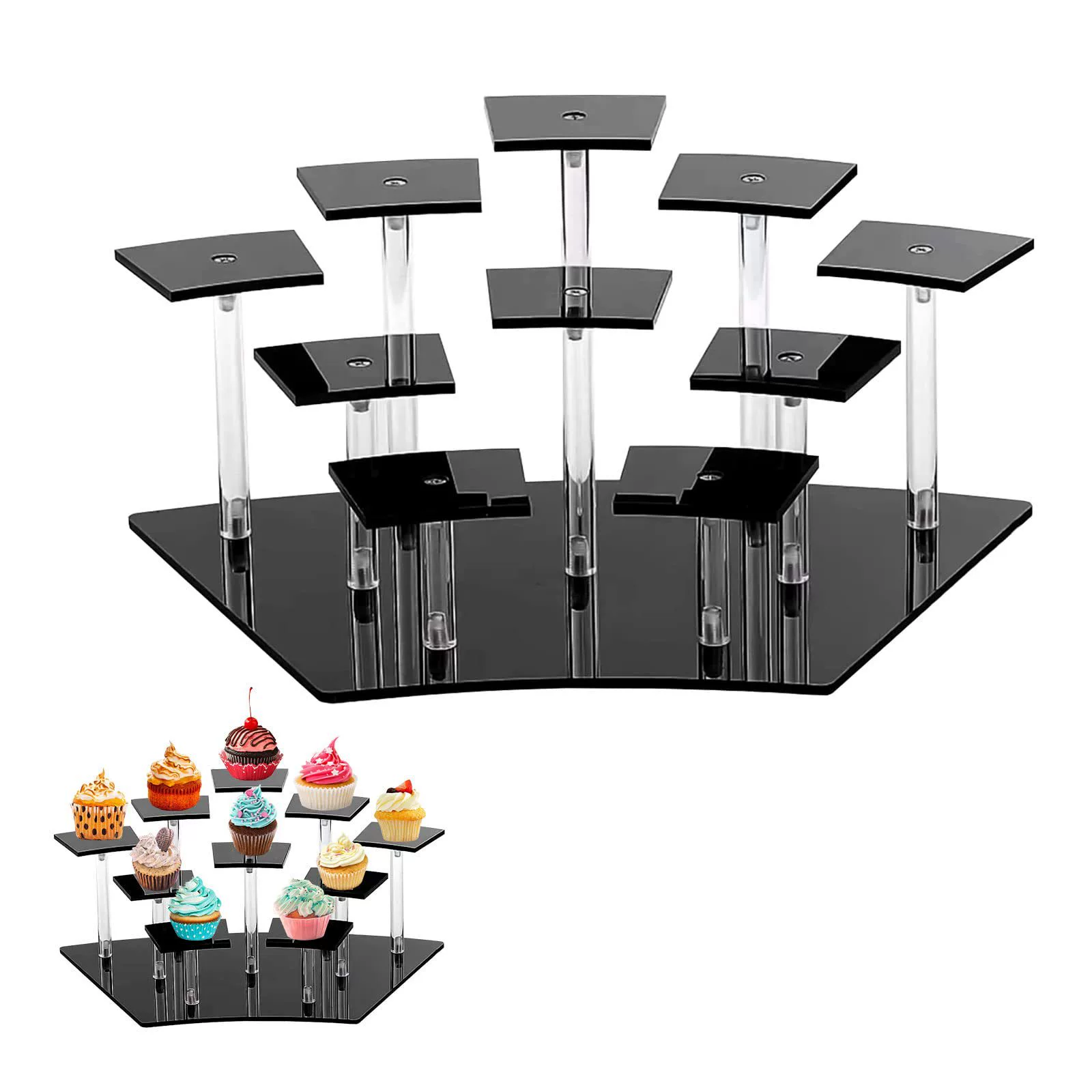 Акрил многоуровневая ручная кукла лестница витрина парфюмерная косметическая подставка для кекса подставка для кекса