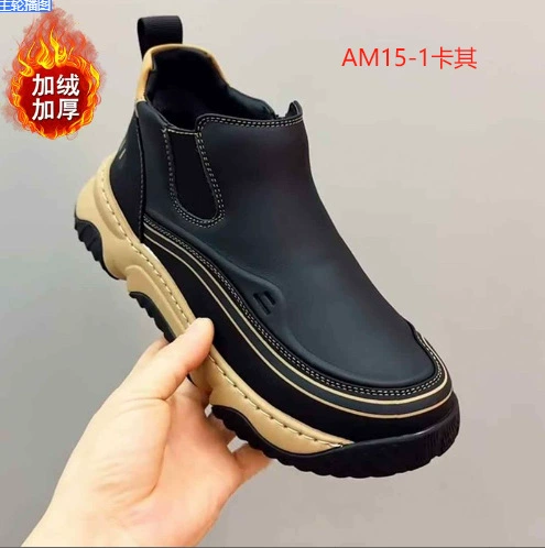 2025 Новая мужская обувь из мягкой кожи на толстой подошве с увеличенной ретро-кожаной подошвой, мужская легкая, прочная и нескользящая обувь