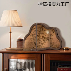 中古风入户玄关摆件屏风新中式复古摆台电视柜仿古桌面摆画装饰画