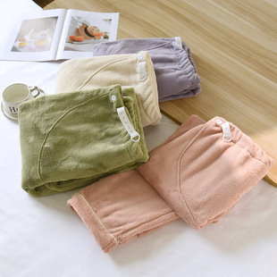 Pregnant Women's Pajama Pants Autumn and Winter Women's fleece-lined Thickened Warm Pants Pajamas Pants Flannel Coral Fleece Winter Home Pants